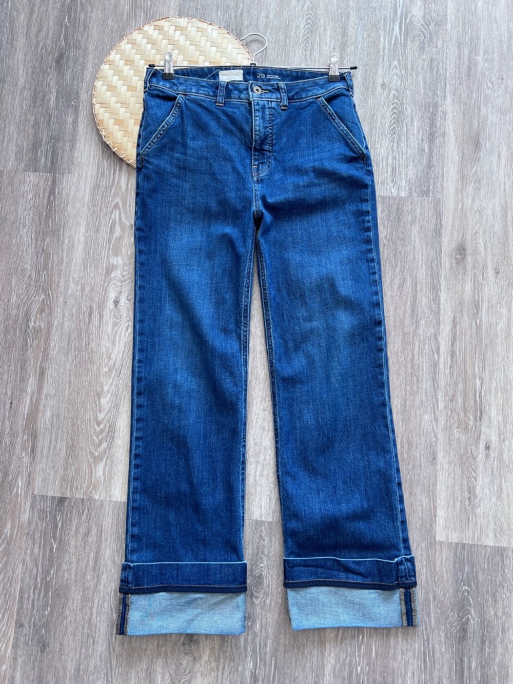 Anthropologie pilcro high‎ rise cuffed wide leg jeans